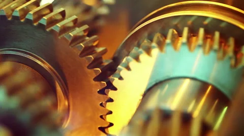 Working golden gears Stock Footage 48016549