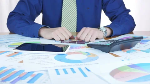 Working With Graph Stock Footage 64057934