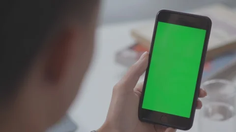 Working on a green screen computer in the office Stock Footage 129138044