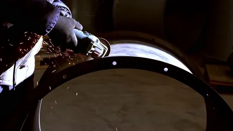 Working With Grinder Stock Footage 218597014