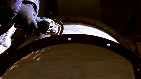 Working With Grinder Stock Footage 218597237