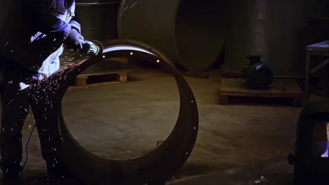 Working With Grinder Stock Footage 218598863