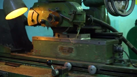 Working grinding machine. Sparks. Stock Footage 145867730