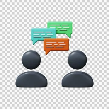 Working group icon Team communication  3D render Illustrazione stock
