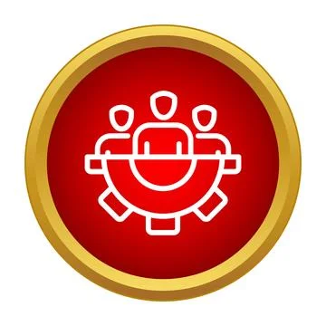 Working group team management with gear icon Ilustración de archivo