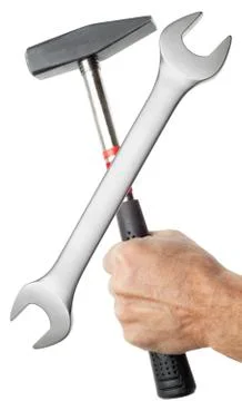 Working hand with tools Foto stock