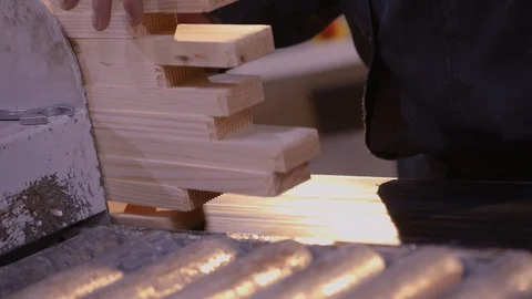 Working with hands close up, working with wood close up. Workflow in a furniture Video stock 113388811