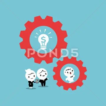 Working hard Stock Illustration