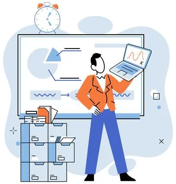 Working hard. The working hard metaphor symbolizes intense effort and commitment Illustrazione stock