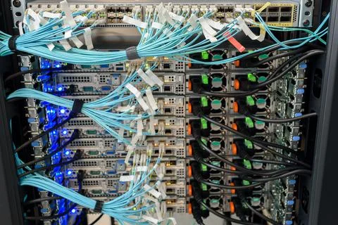 Working hardware in data center Stock Photos