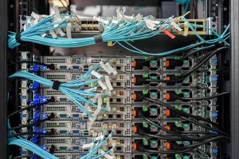 Working hardware in data center Stock Photos