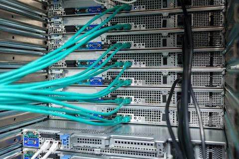 Working hardware in data center Stock Photos