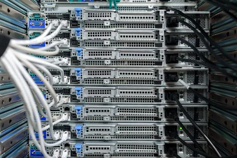 Working hardware in data center Stock Photos