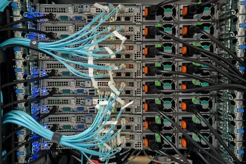 Working hardware in data center Stock Photos