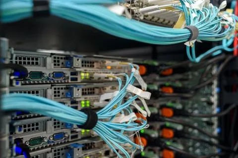 Working hardware in data center Stock Photos