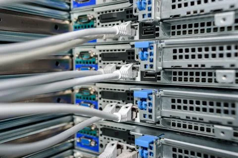 Working hardware in data center Stock Photos