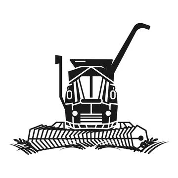 Working harvester icon, simple style Stock Illustration