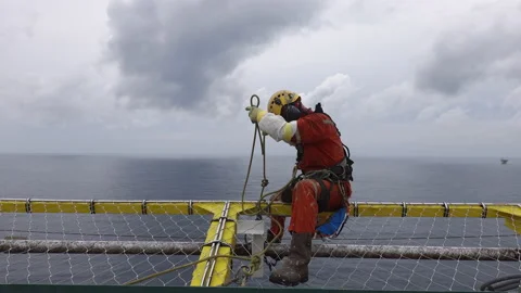 Working At Height Via Abseiling. Video stock 157102215