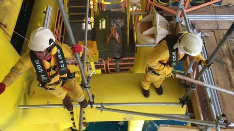 Working at height and overboard. Stock Footage 82152077