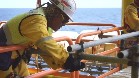 Working at height and overboard. Stock Footage 83605666