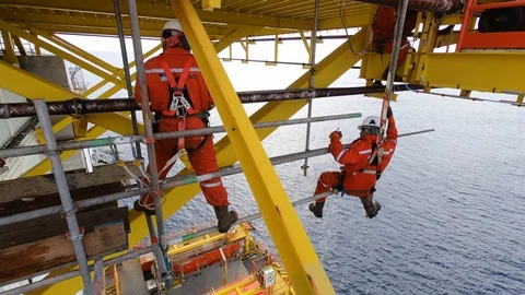 Working at height and overboard. Stock-Footage 99140241