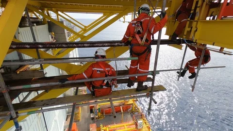 Working at height and overboard. Stock Footage 99140578