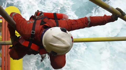 Working at Height and Overboard Stock Footage 156646401