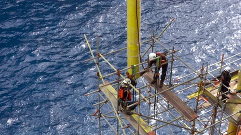 Working at Height and Overboard. Stock Footage 159139055
