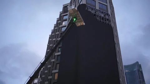 Working at heights with the use of lifting platforms Stock Footage 310281886