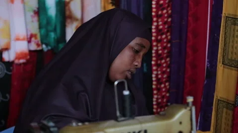 Working at Her Shop Stock Footage 63477704