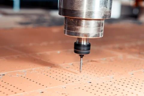 Working at high spindle speeds, using large feed rates, allows you to get high Stock-Fotos