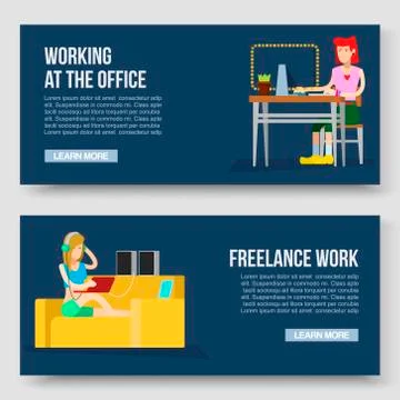 Working at home and freelance vector illustration. Relaxation. Work wherever you Stock Illustration