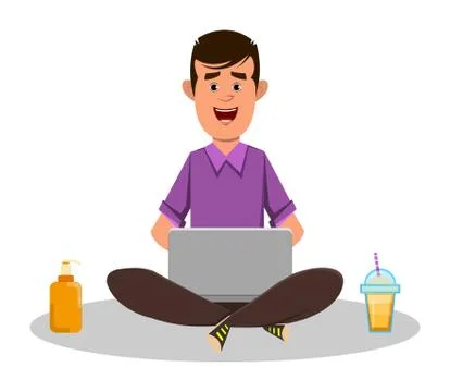 Working from home to avoid spreading the coronavirus Stock Illustration