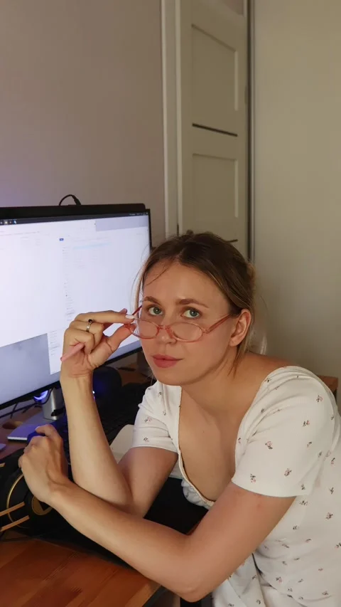 Working from home on a computer while taking a break Stock Footage 314430848