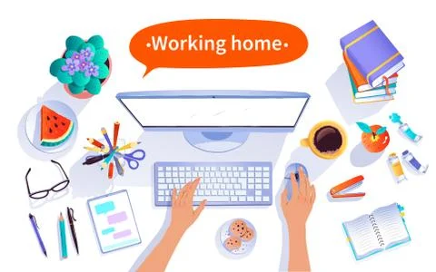 Working home concept vector illustration Stock Illustration