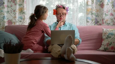 Working from home distractions Stock Footage 128293125