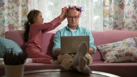 Working from home distractions Stock Footage 128310548