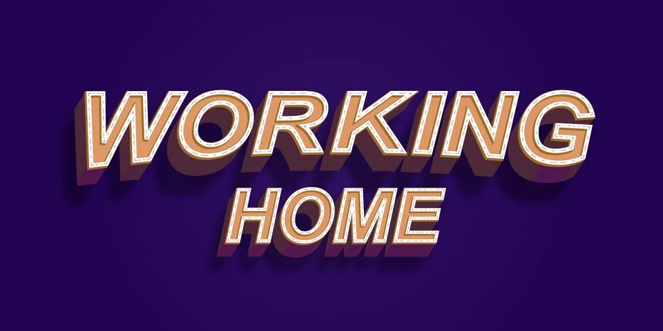 Working home editable stylish text effect, Realistic 3d blood text effect Ilustração Stock