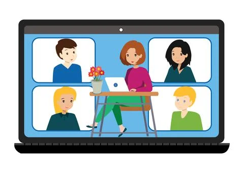 Working at home. Freelance people work from home Stock Illustration