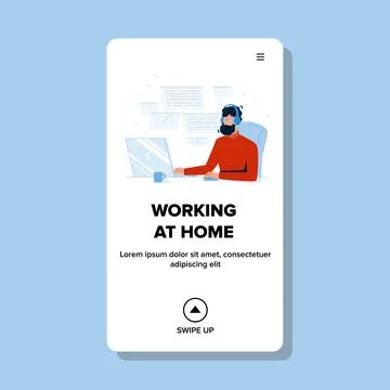 Working Home Freelancer Programmer Designer Vector Illustration Stock-Illustration