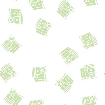 Working at home glyph vector seamless pattern Stock Illustration