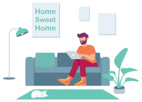 Working from Home Иллюстрация