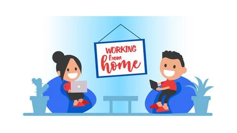 Working from home. Stock Illustration