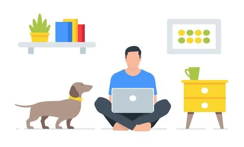 Working at home Stock Illustration