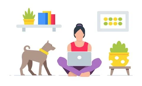 Working at home Stock Illustration