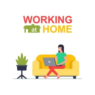 Working at home Illustrazione stock