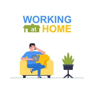 Working at home Stock Illustration