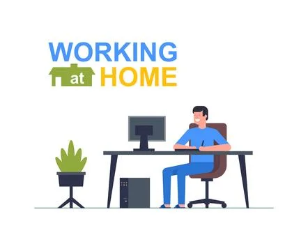 Working at home Stock Illustration