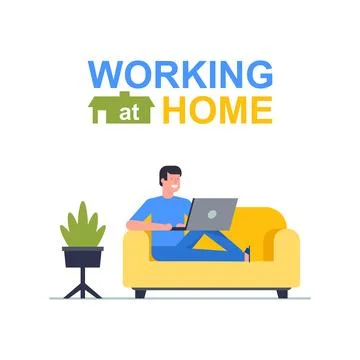 Working at home Stock Illustration