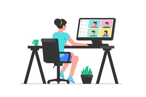 Working at home Stock Illustration